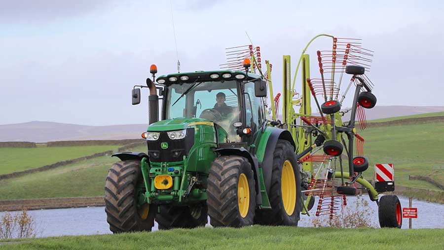 Tractor in a field