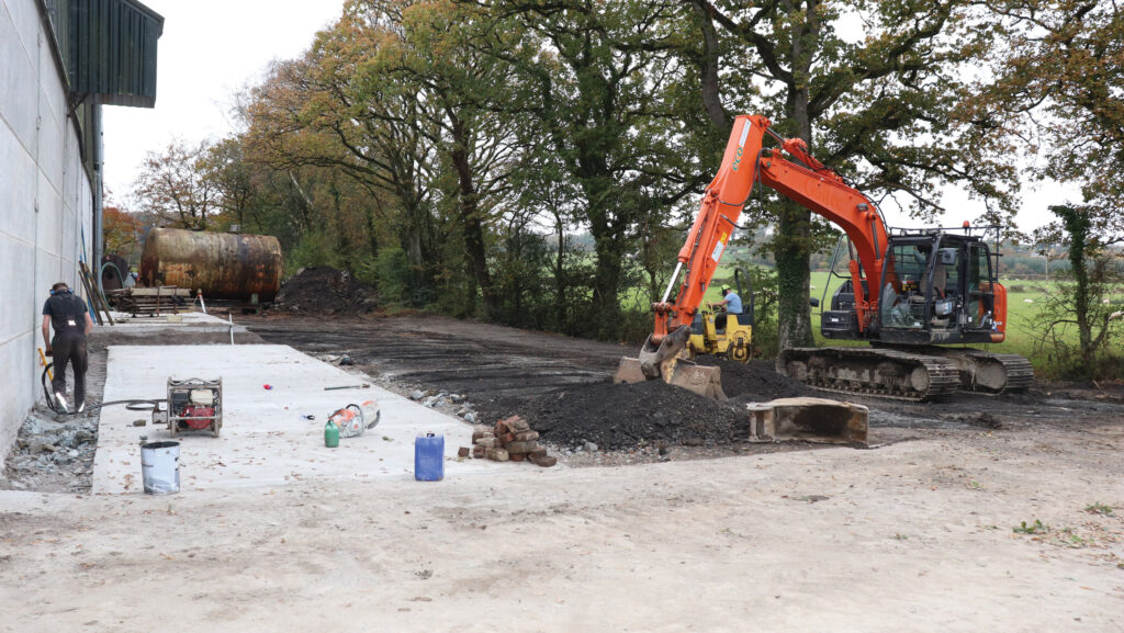 Laying new concrete