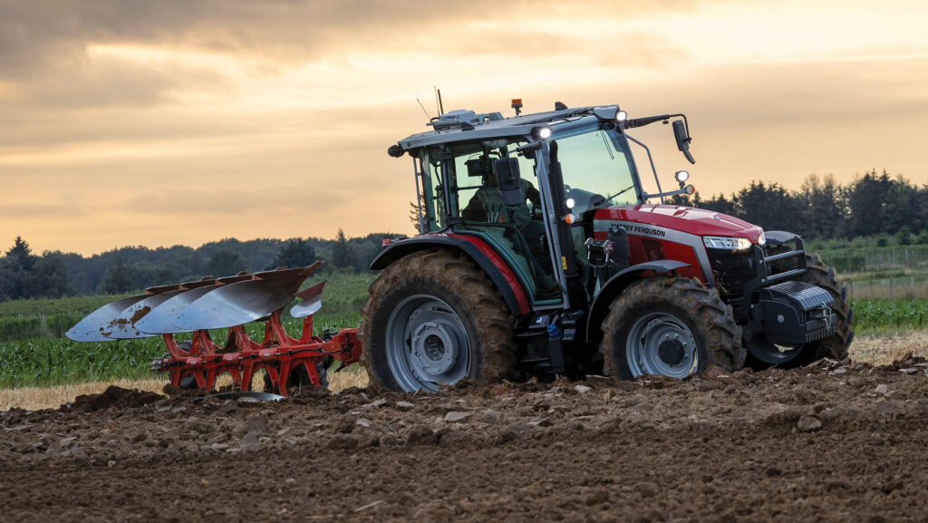 Massey Ferguson 5M tractor working in a field