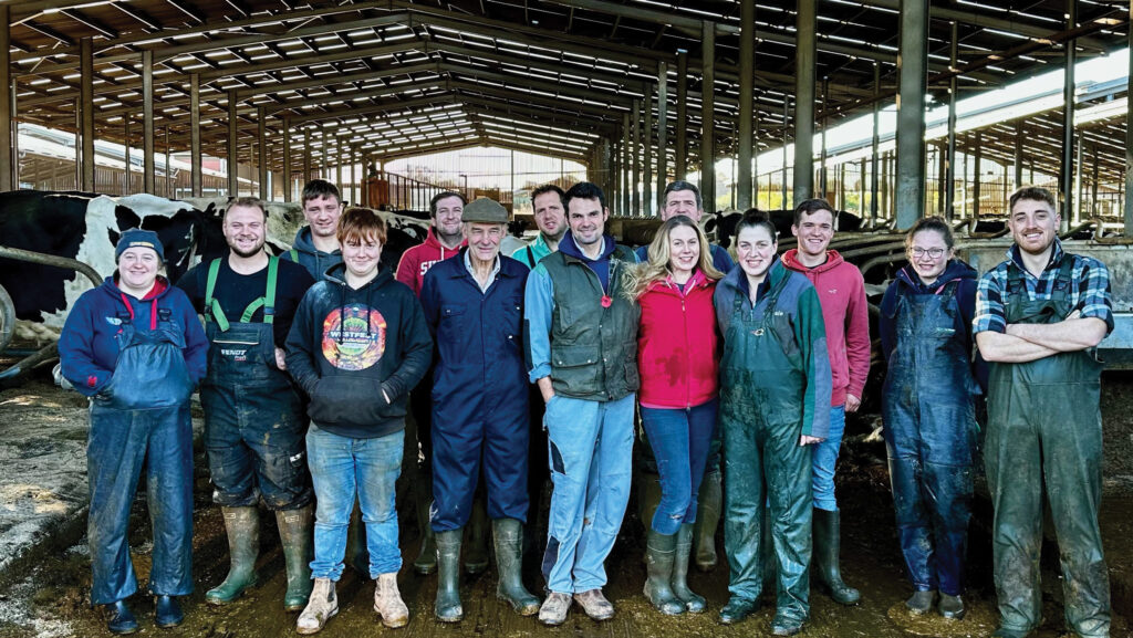 Newley Farm staff in cow shed