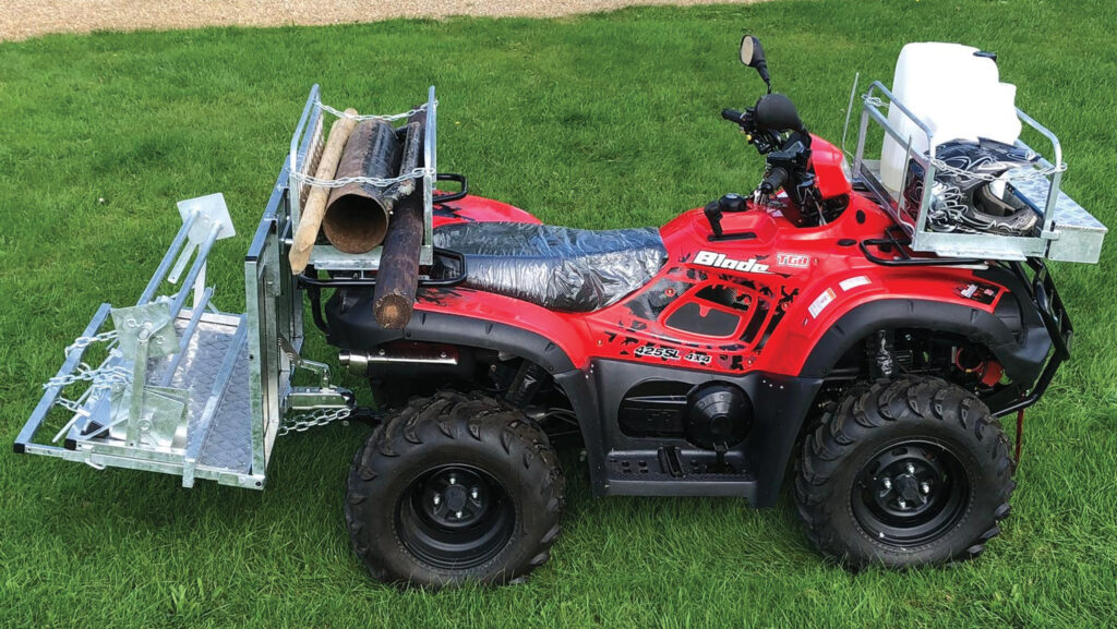 Quad bike with attachments front and rear