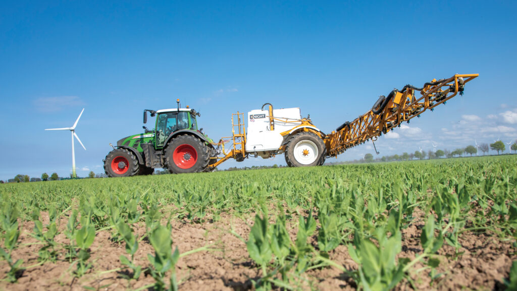 Spraying peas