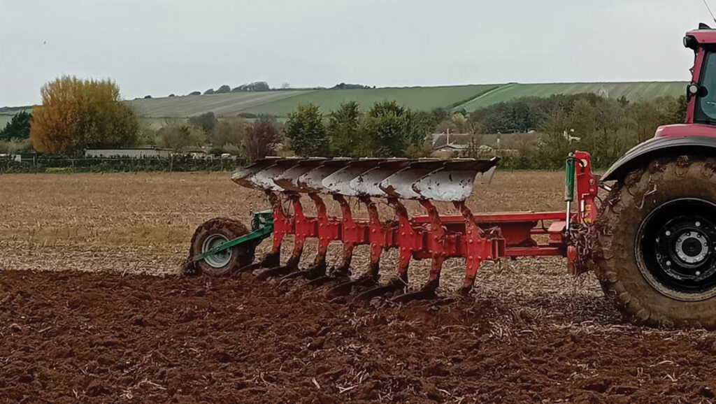 Ecomat plough working in a field