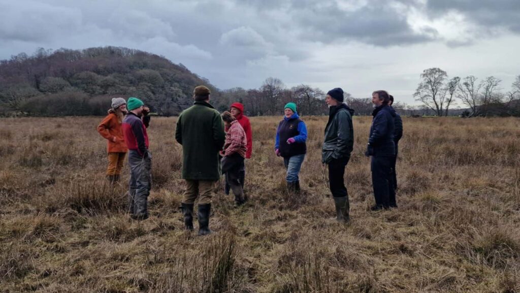 Group of people on a farm walk