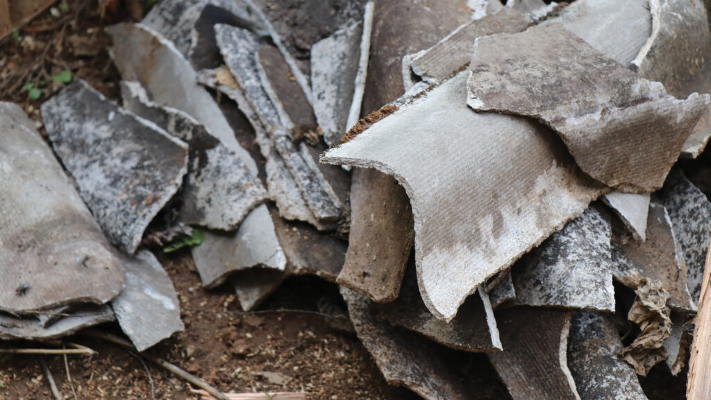 Broken corrugated iron