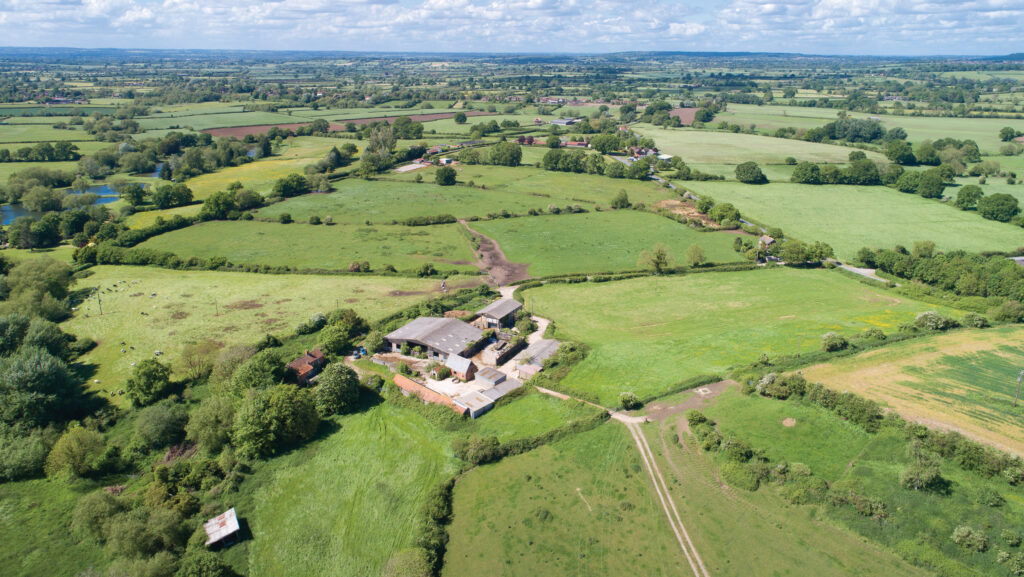 Aerial view of farmland