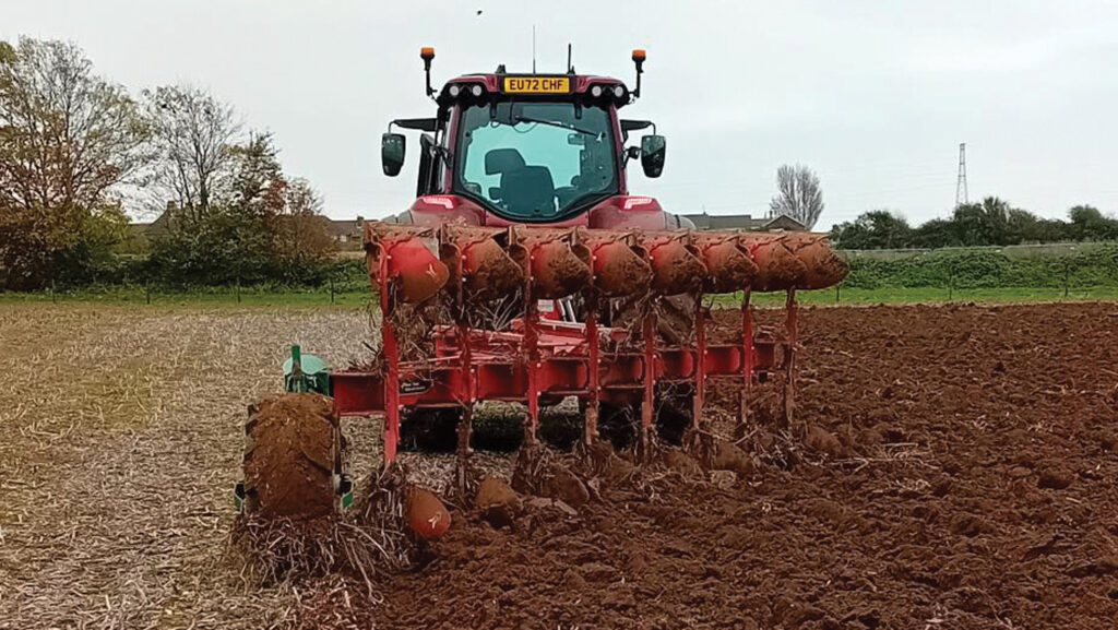 Ecomat plough working in a field