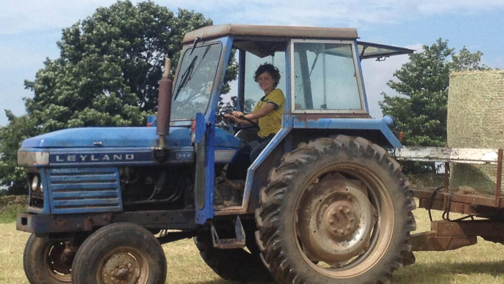 Man driving a tractor