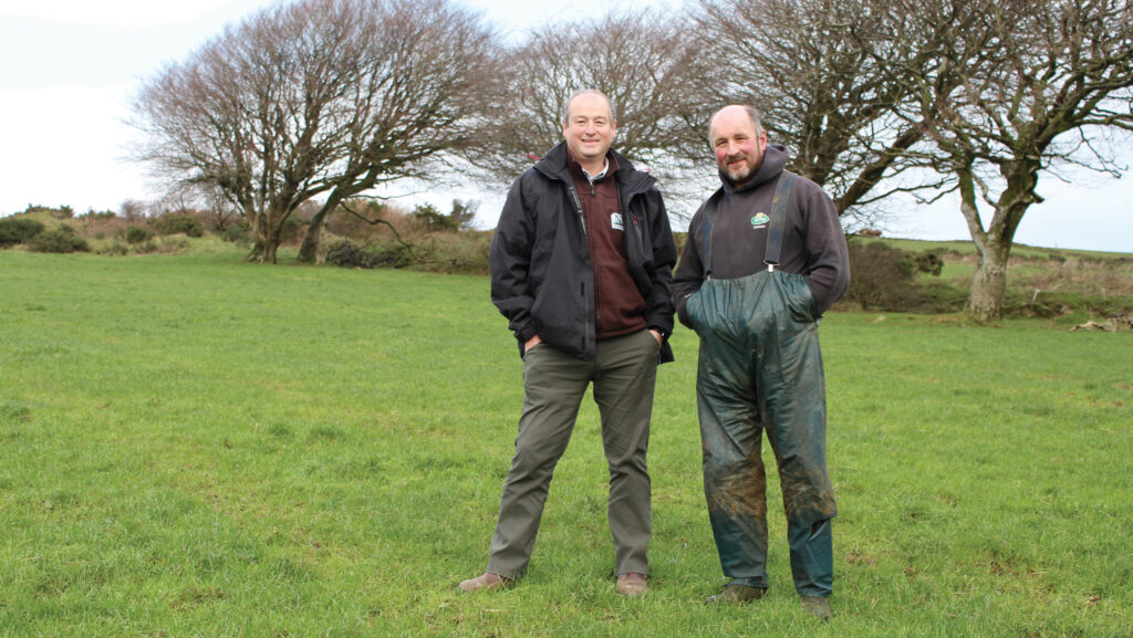 Two men in a field