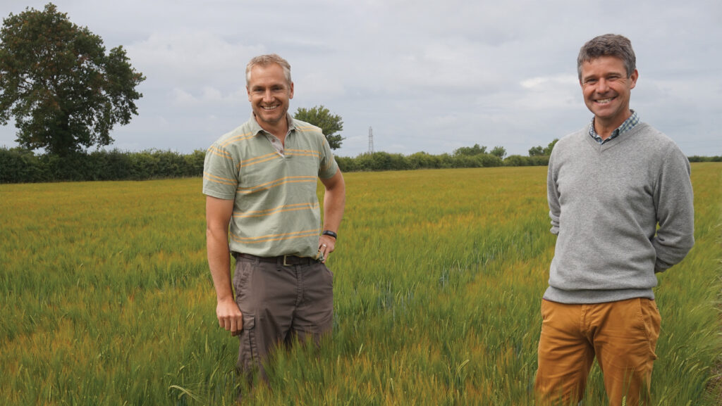 Tom Jewers (left) and with his Hutchinsons agronomist Mike Greener