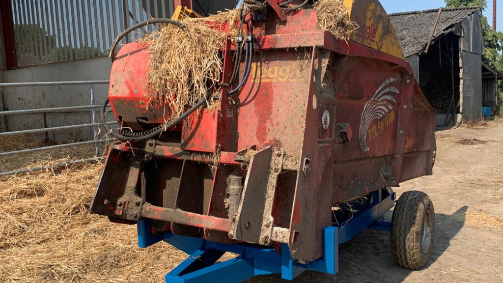 Ben Sargent’s straw spreader trailer