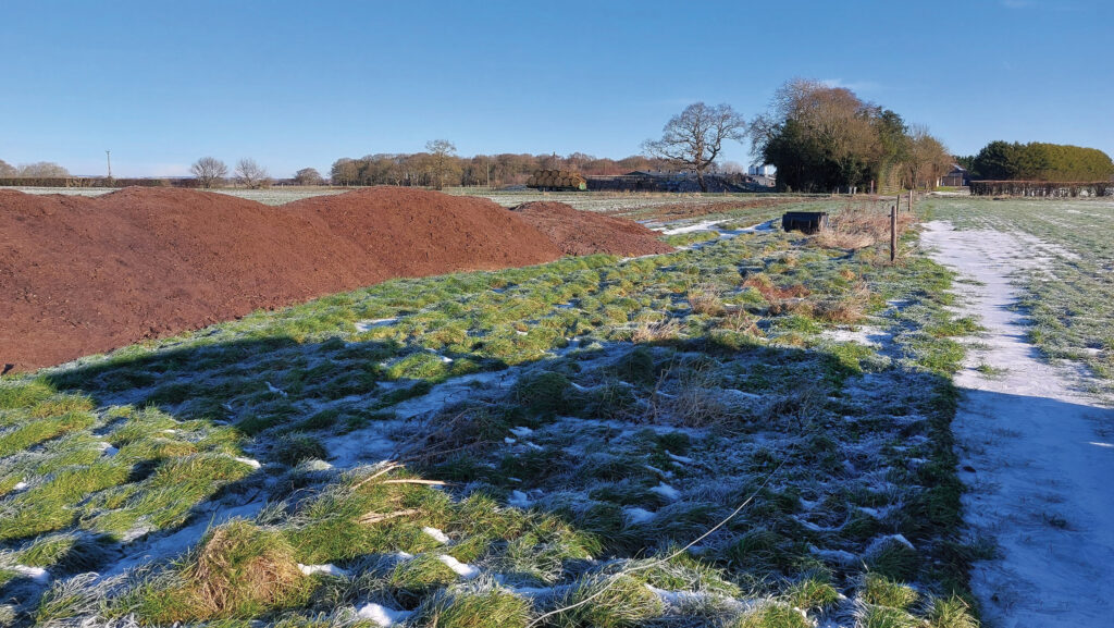 Manure in a field