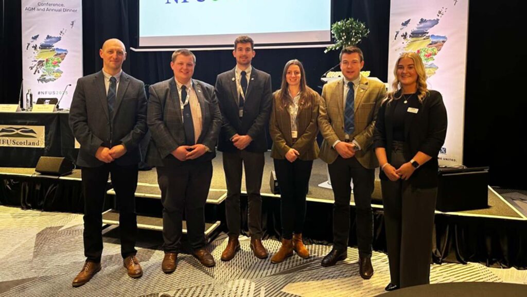 (From left to right) John Davidson, Scott Dey, Fraser Graham, Jillian Kennedy, Ben McClymont and Lucy McGillivray.© NFU Scotland