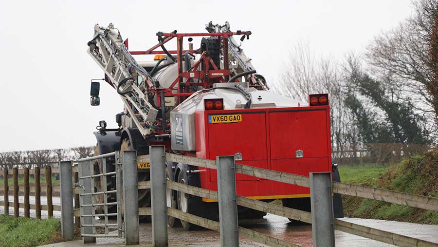 Bowser being towed behind either of the Multidrive sprayers