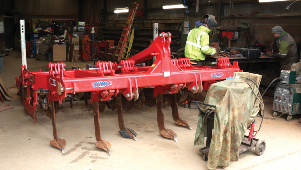 Sumo machinery being maintained in workshop