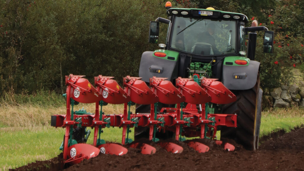 Kverneland plough on a tractor