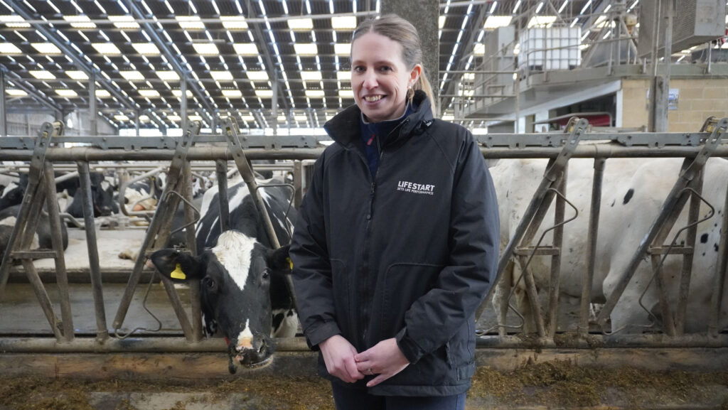 Liz Homer in dairy shed
