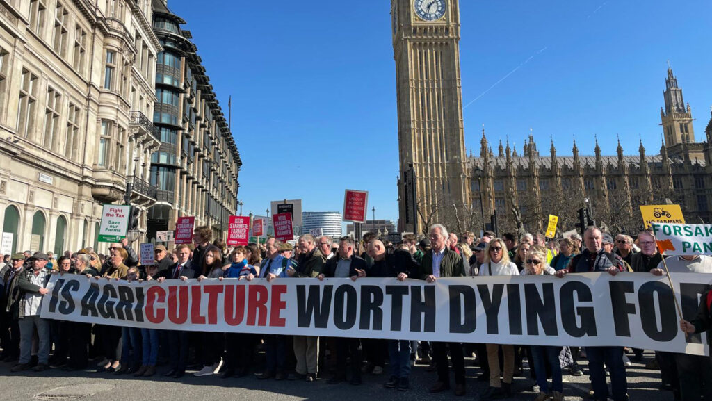 A big group of protesters at a march in London