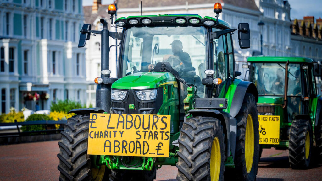 Tractor at Llandudno protest