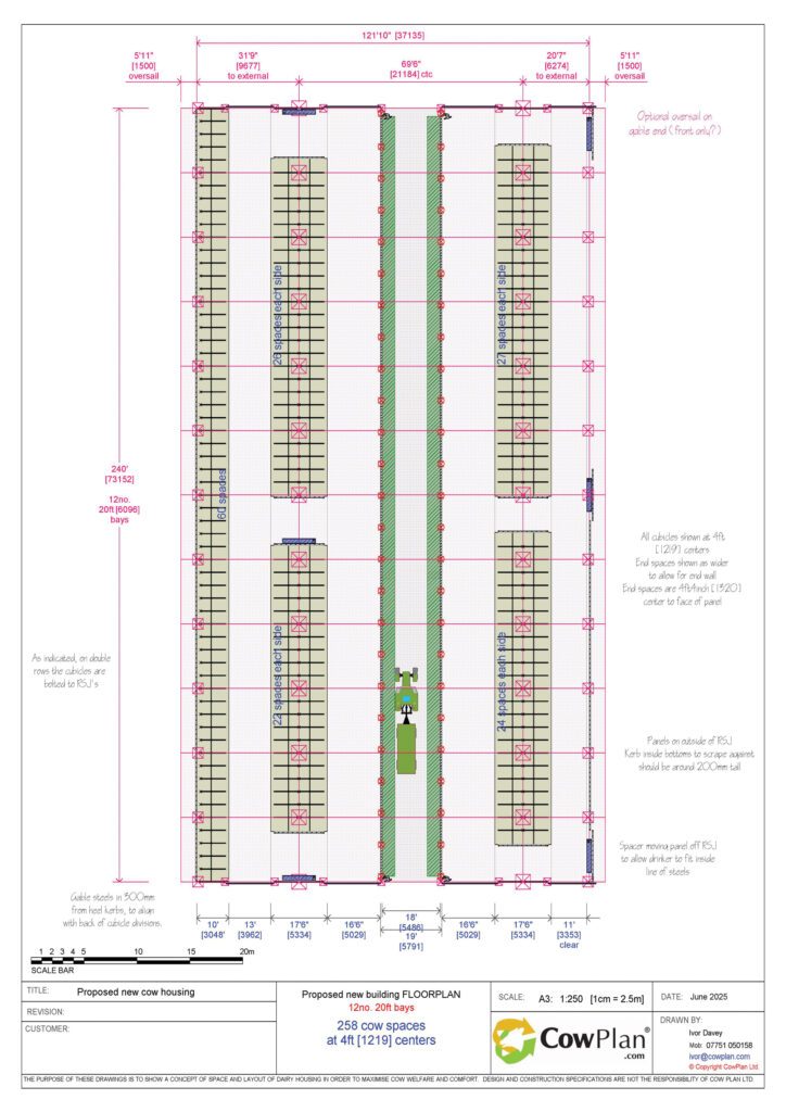 Five-row cubicle floor plan