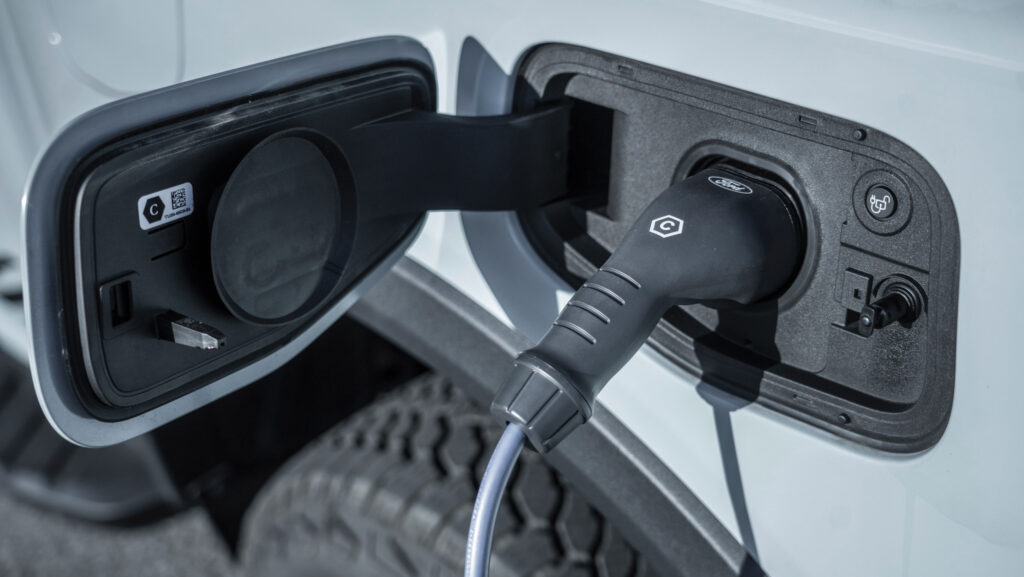 Charging socket on side of pickup
