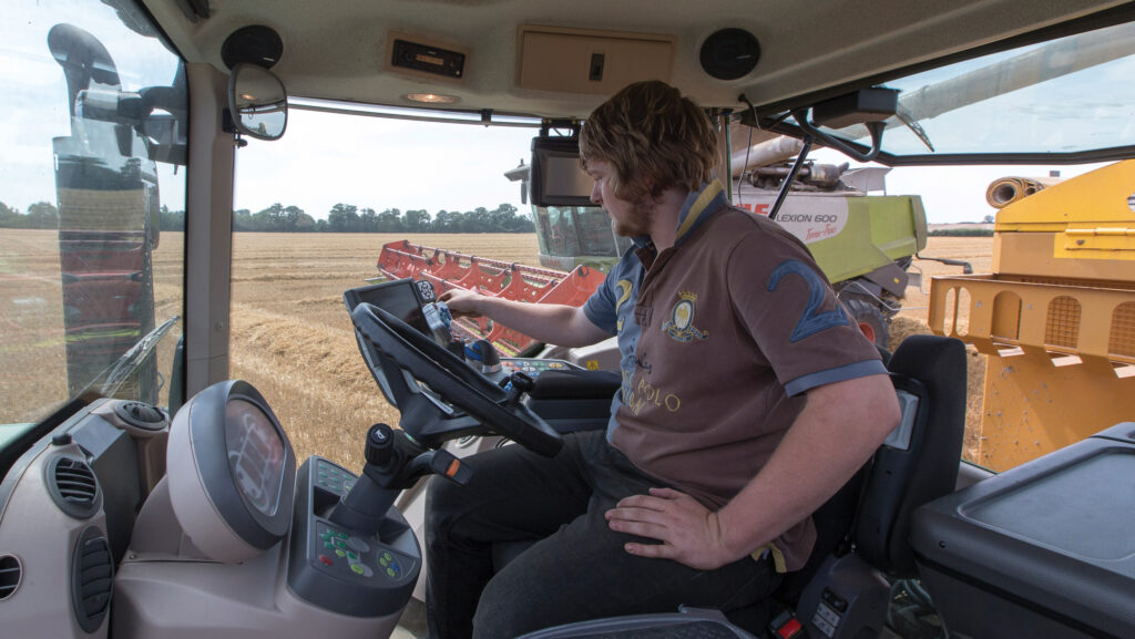 Person in a tractor