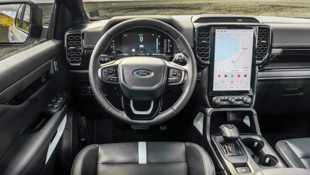 Driver's view of pickup interior