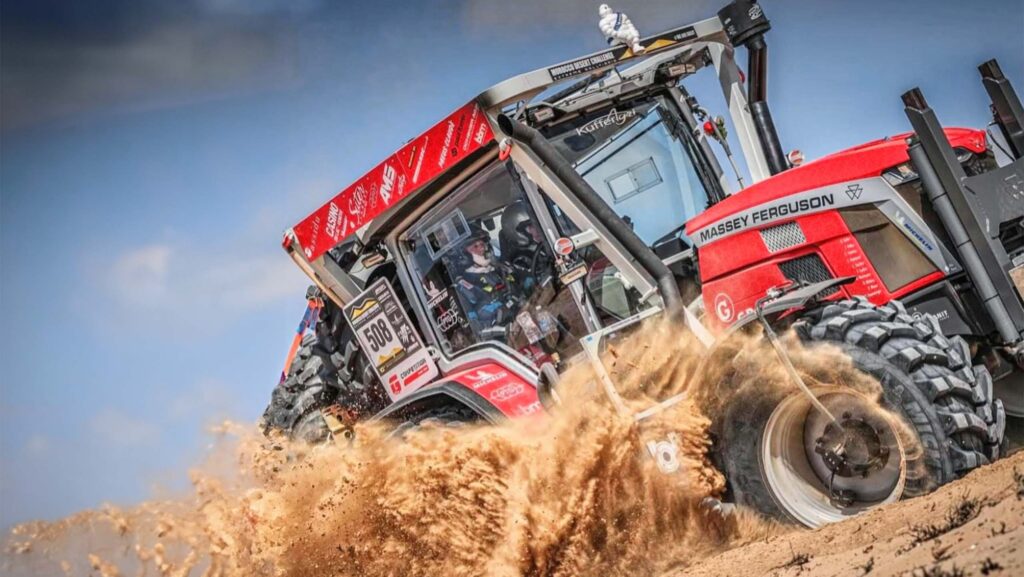 Massey Ferguson 8S tractor in desert rally
