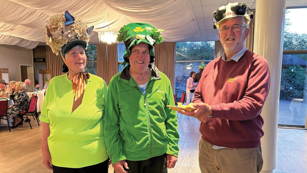 Three people at an event