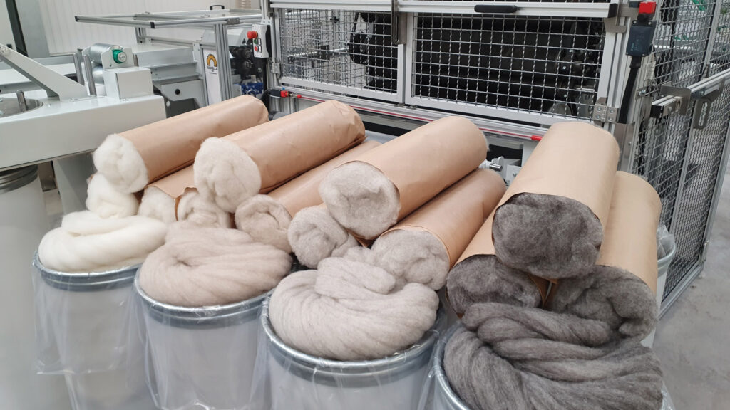 Shetland sliver and batts at Rampisham Hill Mill