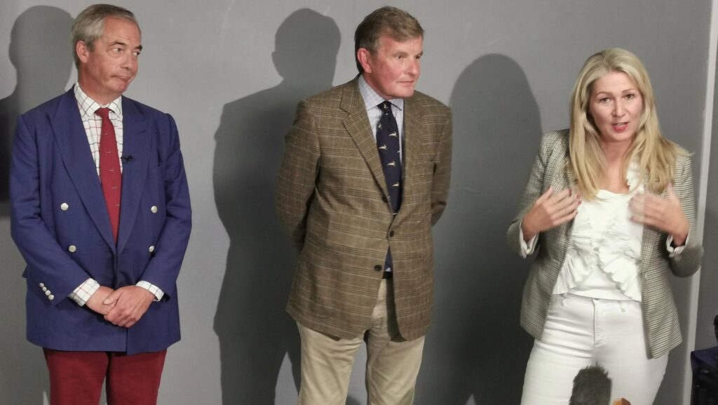 Nigel Farage, David Jones and Laura-Anne Jones