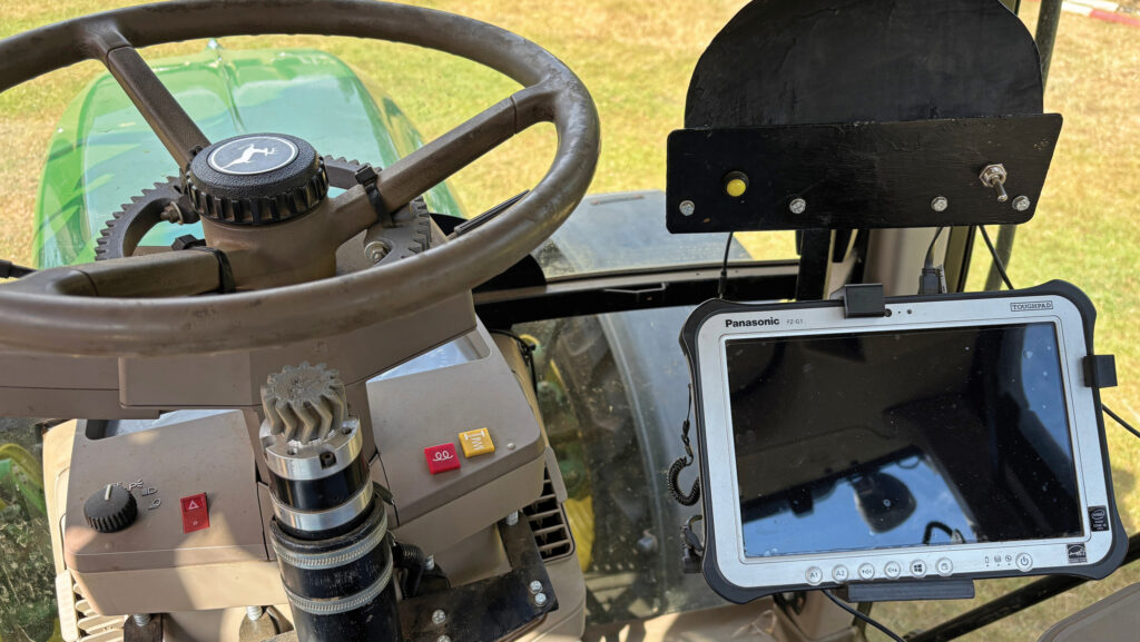 Tractor cab with autosteer