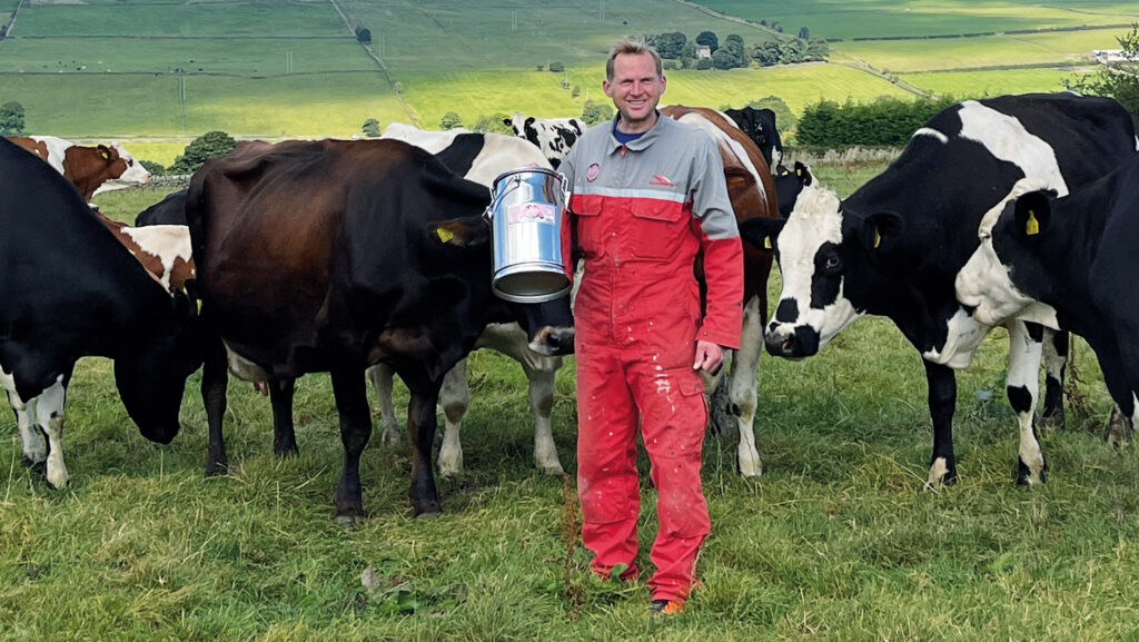 Eddie Andrew in field with herd
