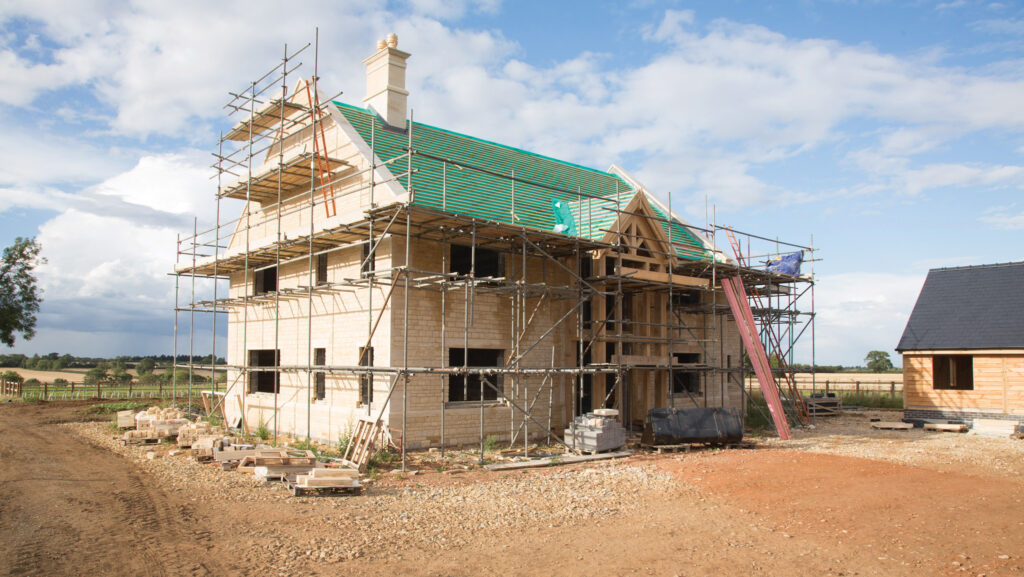farmhouse under construction