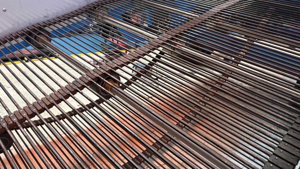 sieve web on harvester