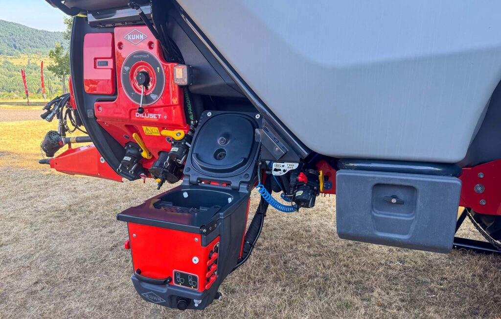 Close-up of filling controls