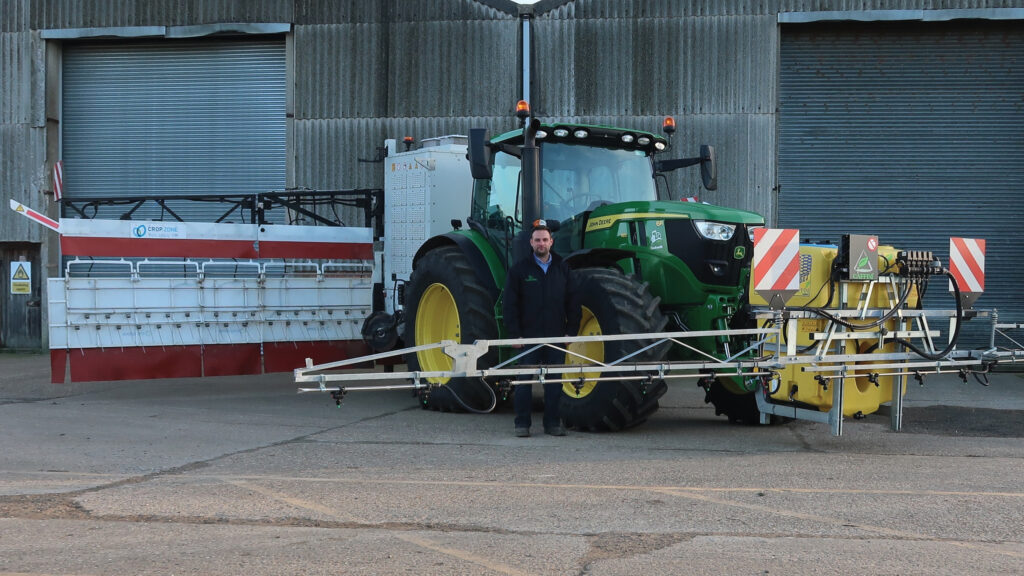 Tractor fitted with electric weeding attachments
