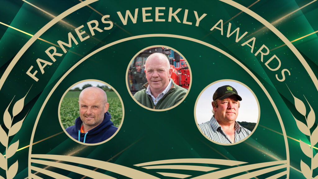 From left: Gary Hogarth Agri Assist, Crop Services' Douglas Stephen and Rookery Farms' Dan Willis © Angus Findlay/Oli Lees