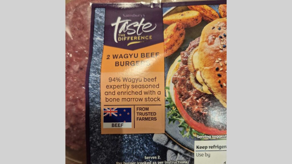 Sainsbury's New Zealand Wagyu burger