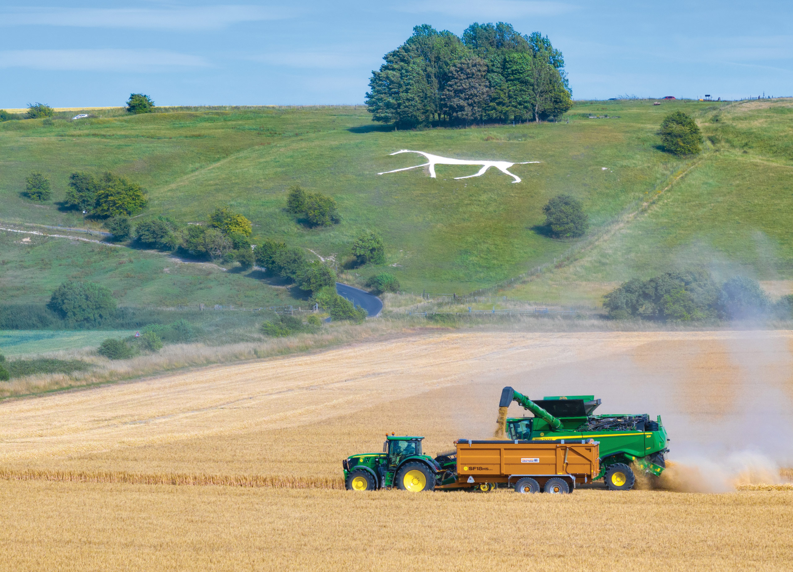 Harvesting beneath the Hackpen White Horse