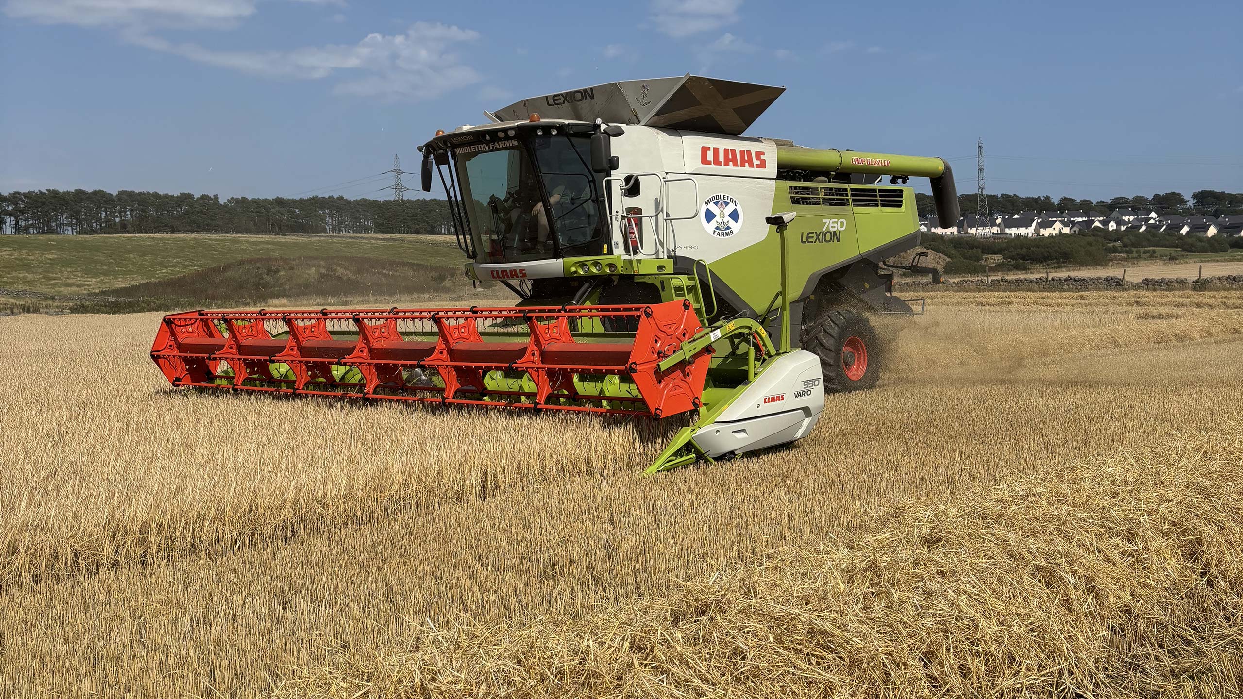 Combine in a crop