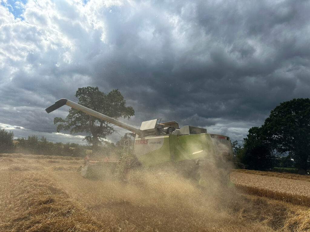 Combine dust and stormy sky