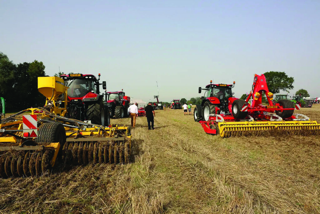 Visitors and machinery at a show