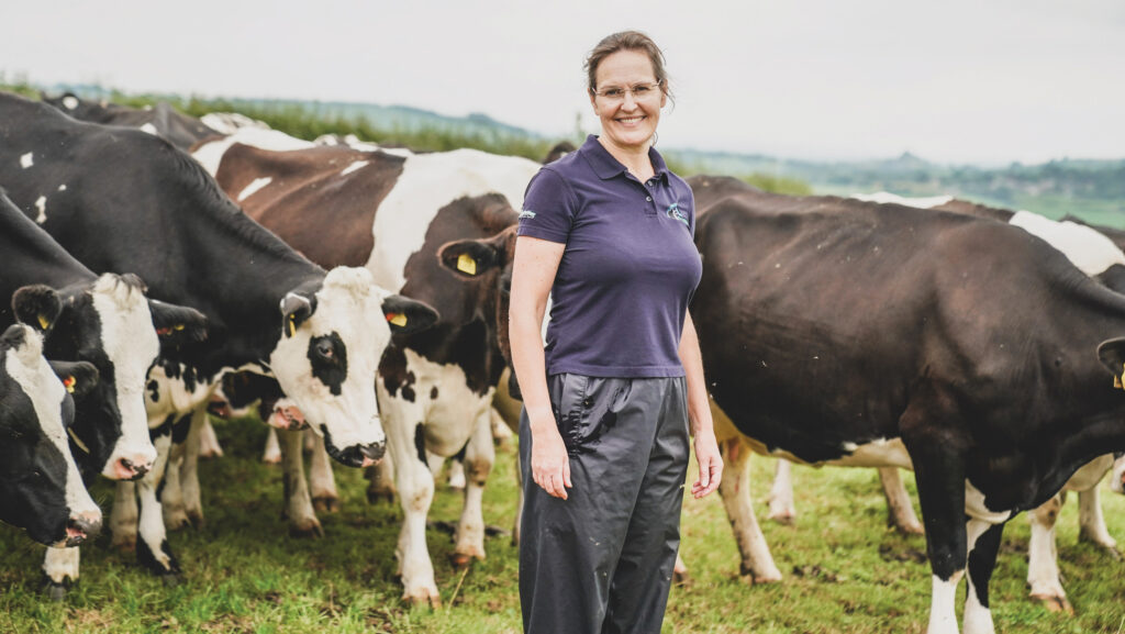 Rachel Hayton with cows