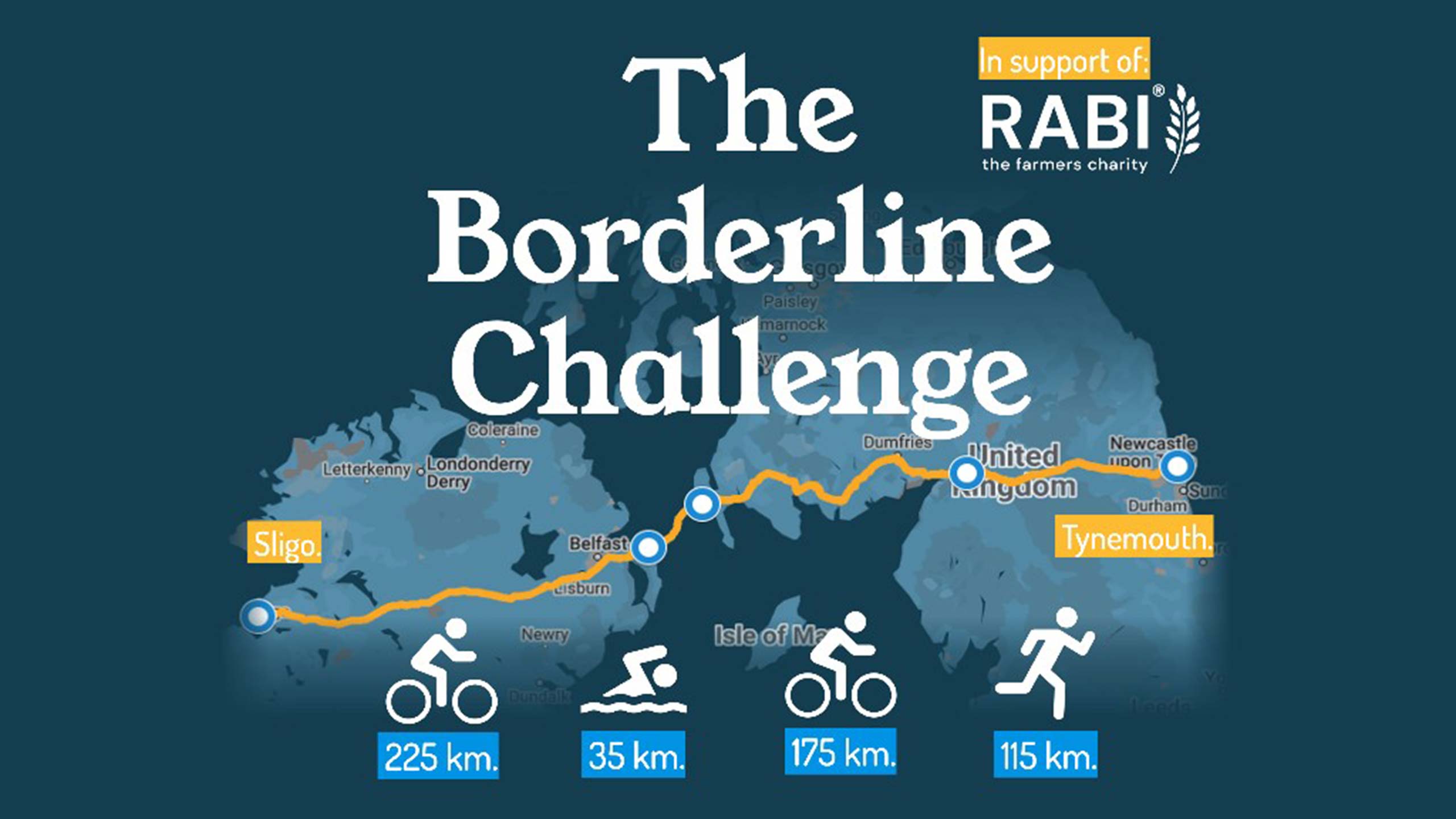 Map showing the route