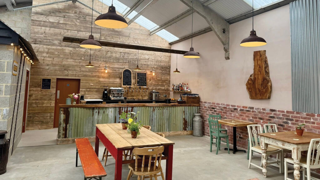 The micro pub was a 
former dairy building © Annie Gower