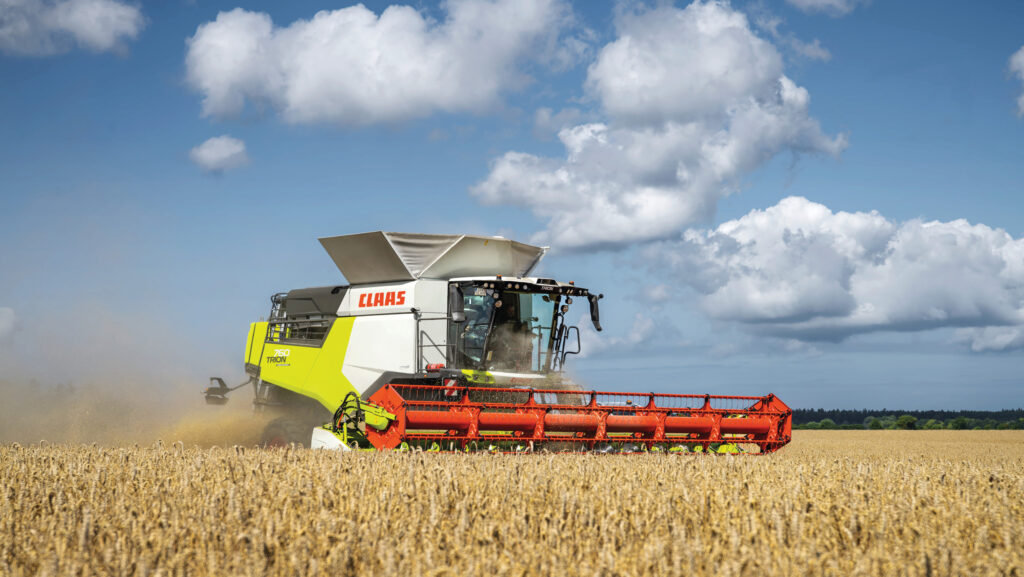 Combine working in a cereal crop