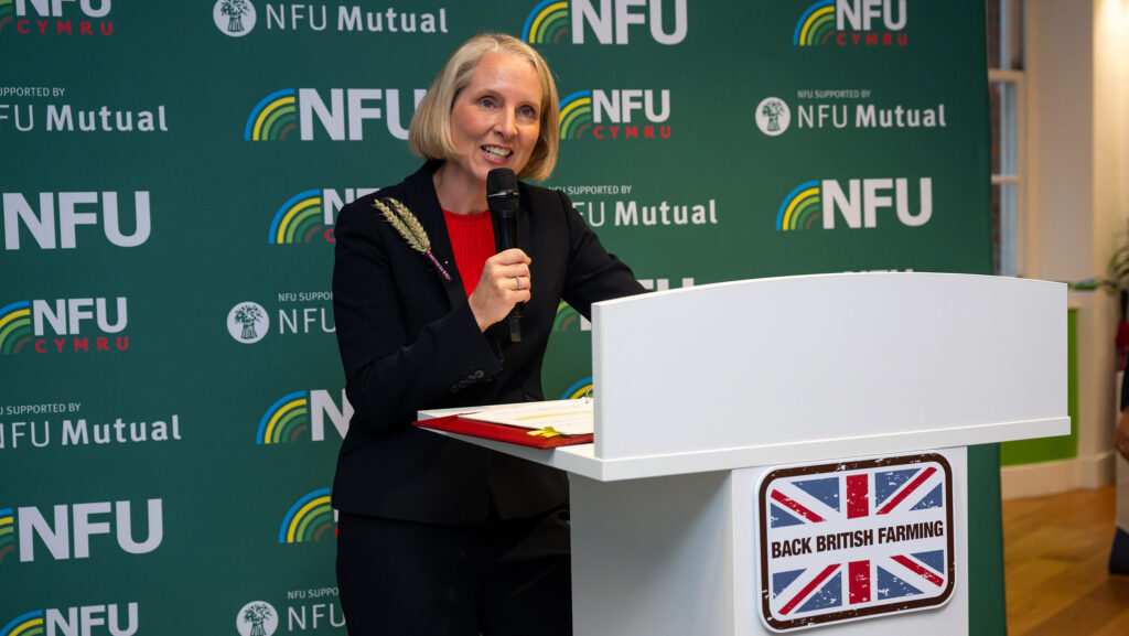 Defra secretary Emma Reynolds speaking at the event © NFU