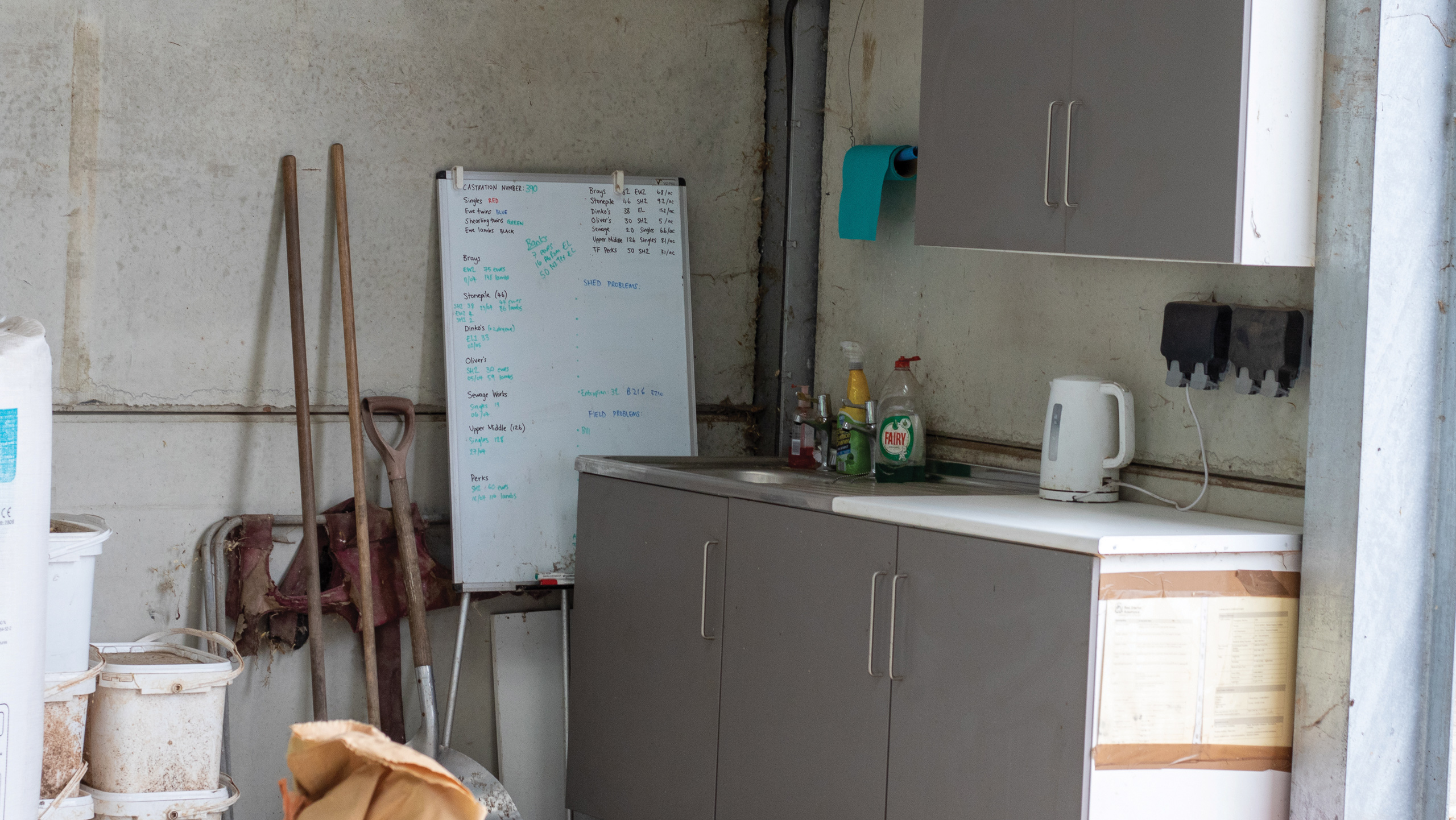Small kitchen inside shed