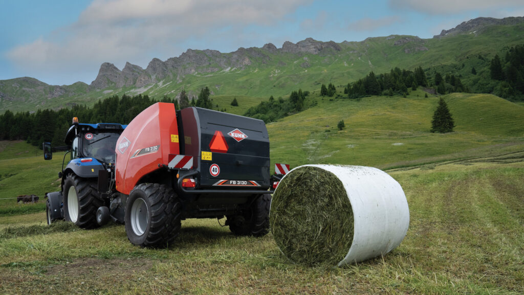 Baler with film-bound bale